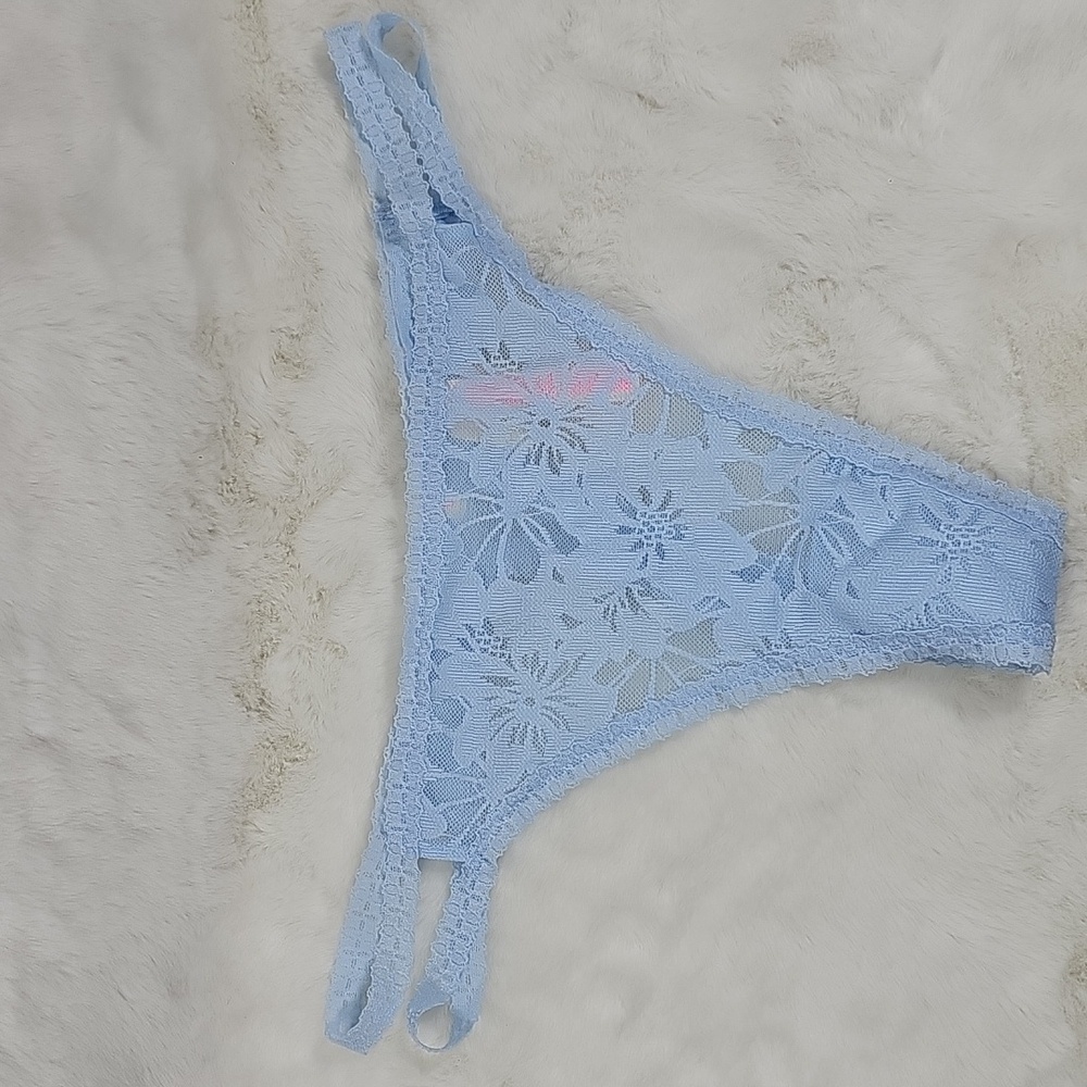 Pink Victoria's Secret Blue Thong/ String